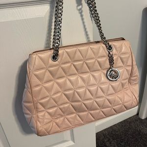 Michael kors pink leather patchwork handbag